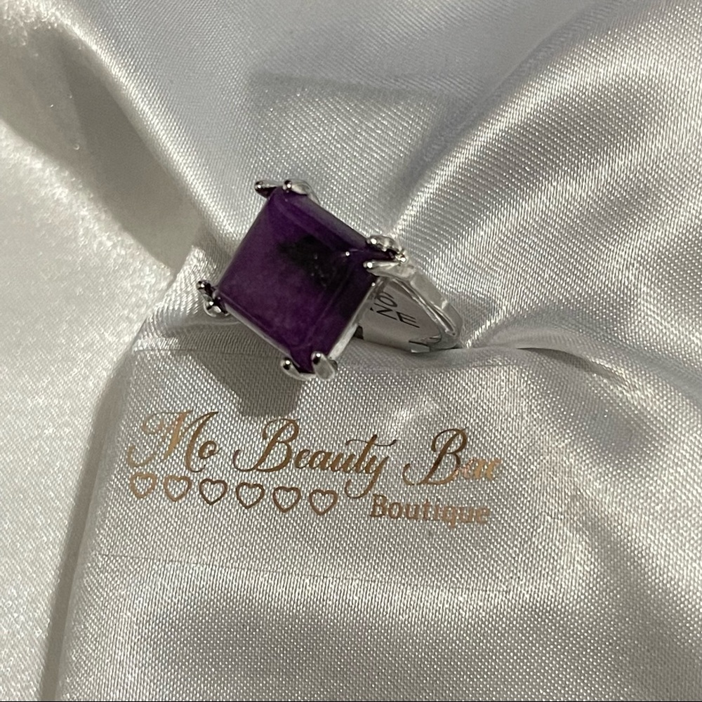 Silver and Purple Gemstone Ring by - Picture 2 of 5